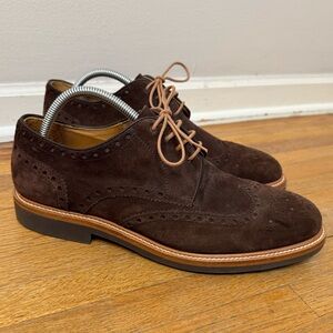 Mascaró Brown Suede Wingtip Oxford Shoes EU 43 US 10 Brogue Leather